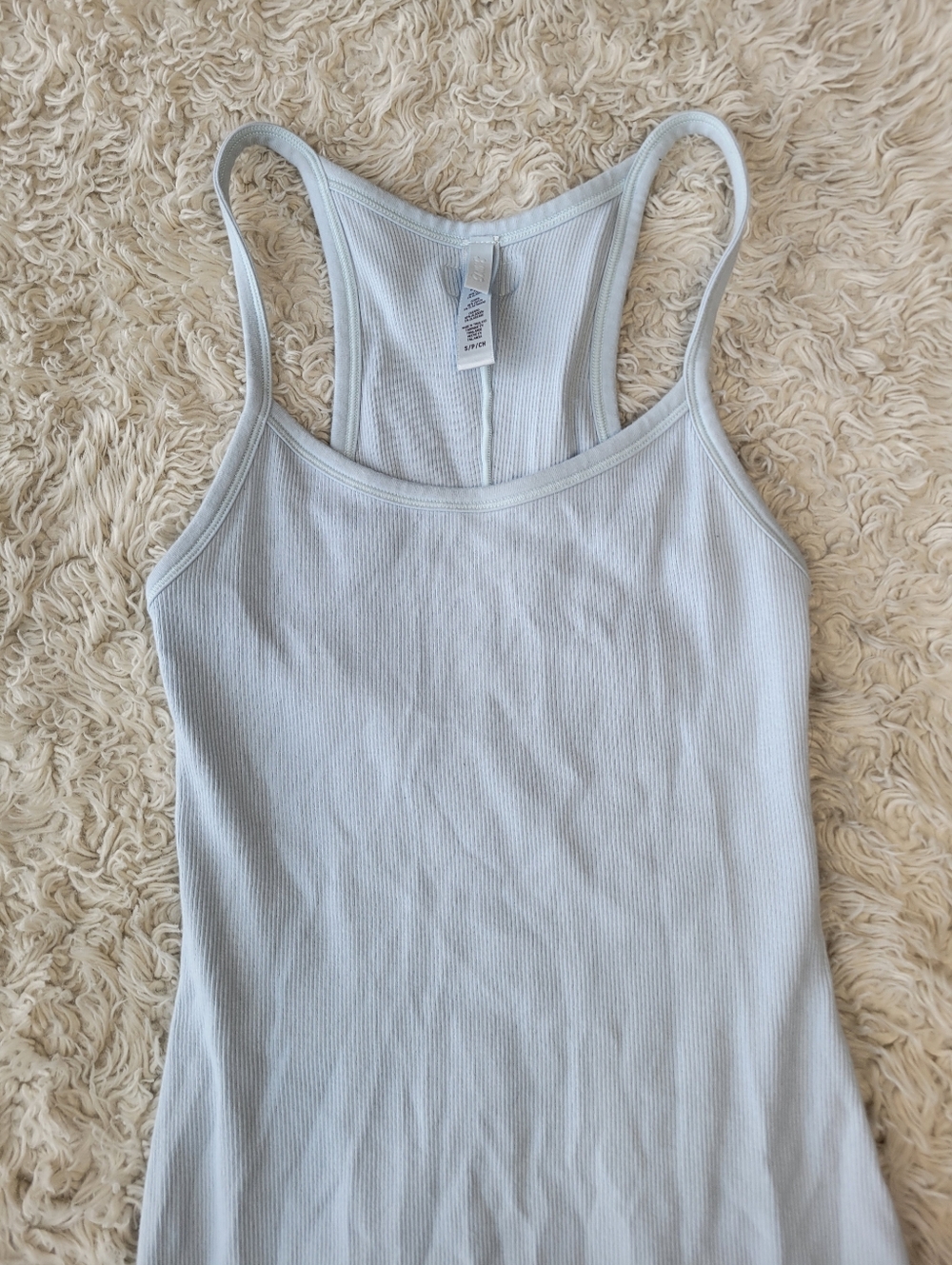 Skims Cotton Rib Mini Dress Opal Blue Size Small - Picture 4 of 7